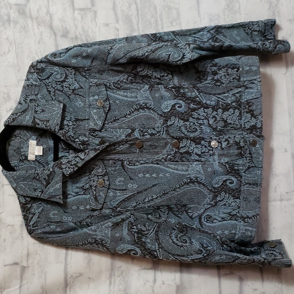 Blue Paisley Christopher & Banks Blazer, Medium